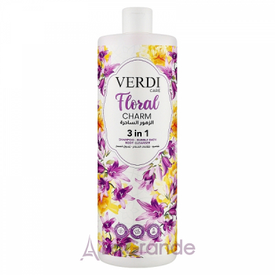 Verdi Care Floral Charm 3in1 Shampoo Bubble Bath Body Cleanser    31 