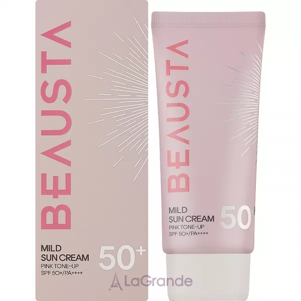 Beausta Mild Sun Cream Pink Tone-Up SPF50+ �������������� ���������� ���� SPF50+
