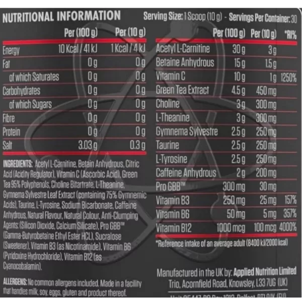 Applied Nutrition Shred X Powder Strawberry Kiwi �������������