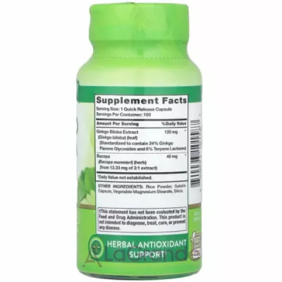 Nature's Truth Ginkgo Biloba Plus Bacopa 120 mg ����������� ������� 