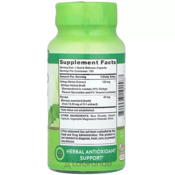 Nature's Truth Ginkgo Biloba Plus Bacopa 120 mg ����������� ������� 