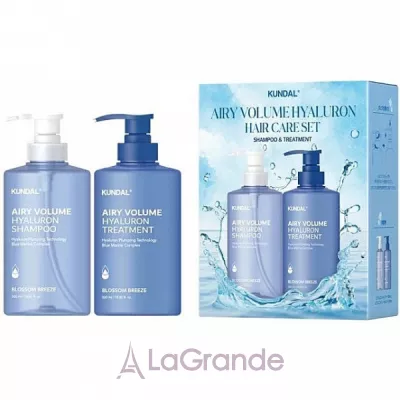 Kundal Airy Volume Hyaluron Hair Care Set ���� �������������� ������ ��� ��'��� ������� (shampoo/500ml + h/cond/500ml)