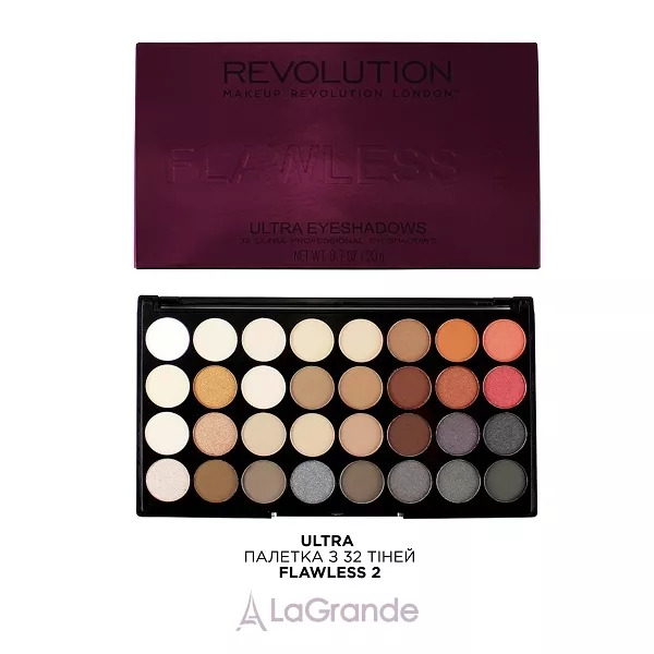 Makeup Revolution Ultra Eyeshadows Palette Flawless 2 ������� ����� ��� ���, 32 �������