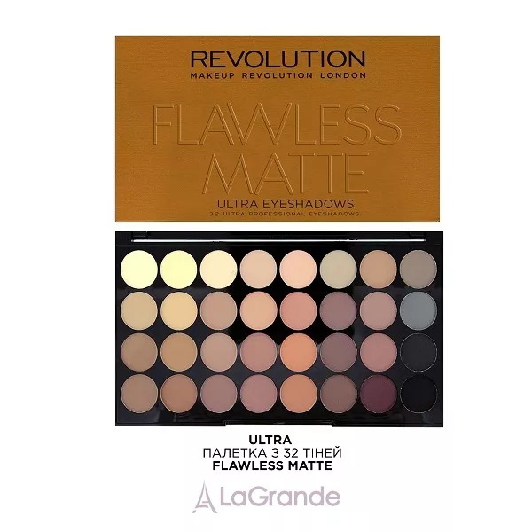 Makeup Revolution Ultra Eyeshadows Palette Flawless Matte ������� ����� ��� ���, 32 �������