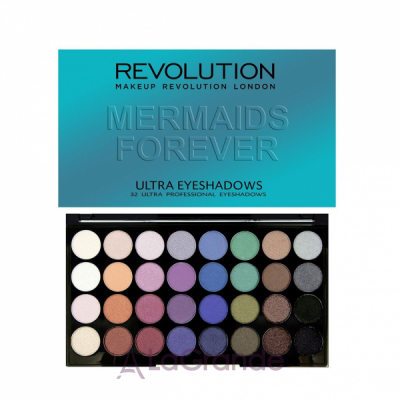 Makeup Revolution Ultra Eyeshadows Palette Mermaids Forever    , 32 