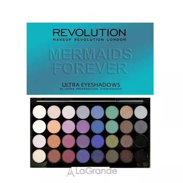 Makeup Revolution Ultra Eyeshadows Palette Mermaids Forever ������� ����� ��� ���, 32 �������