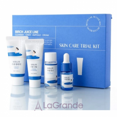Round Lab Birch Juice Trial Kit ����� ������� � ��������� ����� (gel/30ml + toner/20ml + serum/10ml + cr/20ml)