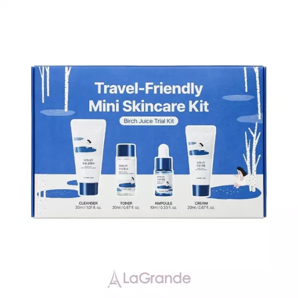 Round Lab Birch Juice Trial Kit ����� ������� � ��������� ����� (gel/30ml + toner/20ml + serum/10ml + cr/20ml)