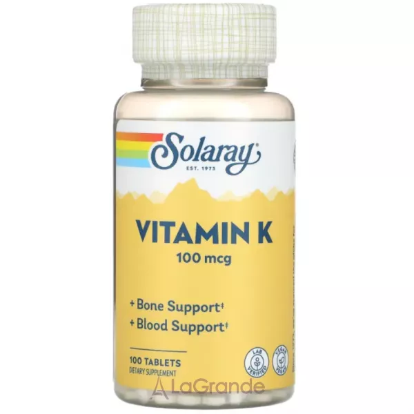 Solaray Vitamin K-1 100 mcg ³���� �-1 100 ���