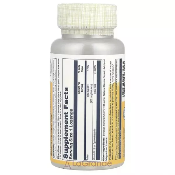 Solaray Vitamin B-12 1000 mcg ³���� B-12 1000 ��� � ��������� ��� �������������� � ����������� �������� �����