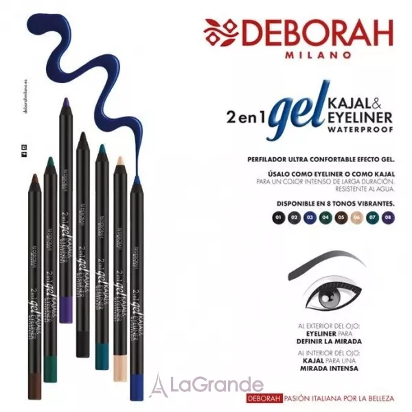 Deborah 2in1 Gel Kayal & Eyeliner ������-������� ��� ����