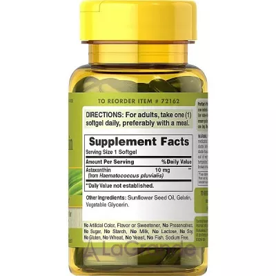 Puritan's Pride Natural Astaxanthin 10 mg ĳ������ ������� 