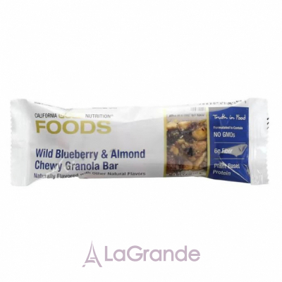 California Gold Nutrition Foods Wild Blueberry & Almond Chewy Granola Bar �������� 