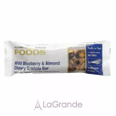 California Gold Nutrition Foods Wild Blueberry & Almond Chewy Granola Bar �������� 