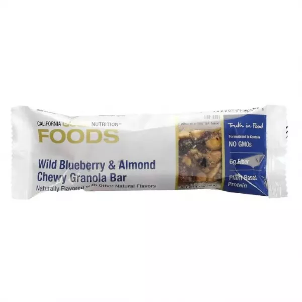 California Gold Nutrition Foods Wild Blueberry & Almond Chewy Granola Bar �������� 