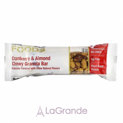 California Gold Nutrition Foods Cranberry & Almond Chewy Granola Bar �������� 