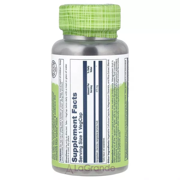 Solaray True Herbs Mangosteen 475 mg ĳ������ ������� 