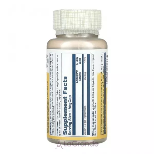 Solaray Vitamin D-2 25 mcg ĳ������ ������� 