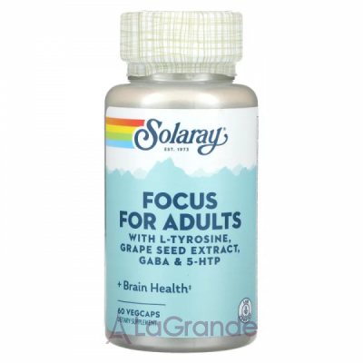 Solaray Focus For Adults ����������� ������� ��� ��������� ����������� ������� ��� �������� � L-���������, ���������� ����������� ��������, ���� � 5-HTP