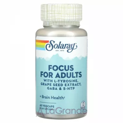 Solaray Focus For Adults ����������� ������� ��� ��������� ����������� ������� ��� �������� � L-���������, ���������� ����������� ��������, ���� � 5-HTP
