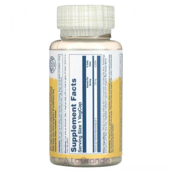 Solaray Vitamin B-1 100 mg ĳ������ ������� 