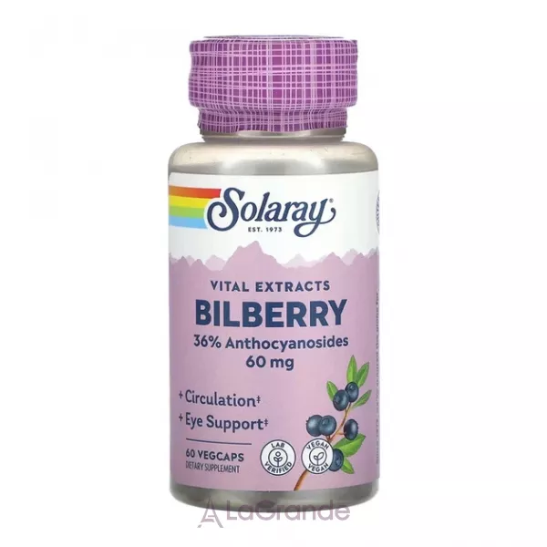 Solaray Vital Extracts Bilberry 60 mg ����������� ������� 