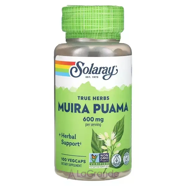 Solaray True Herbs Muira Puama 600 mg ĳ������ ������� 