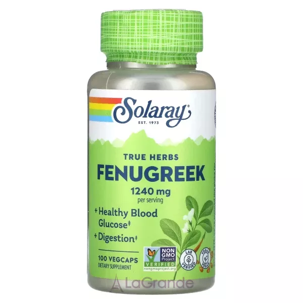 Solaray True Herbs Fenugreek 1240 mg ����������� ������� 