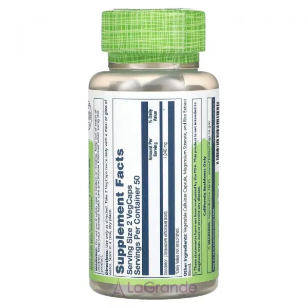 Solaray True Herbs Dandelion 1040 mg ����������� ������� 