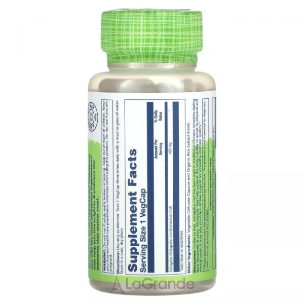 Solaray True Herbs Astragalus 400 mg ĳ������ ������� 