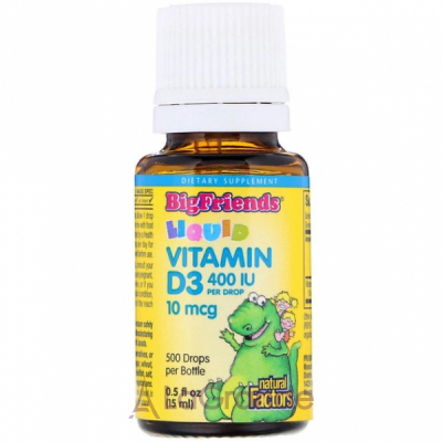 Natural Factors Big Friends Liquid Vitamin D3 10 mcg (400 IU) ����������� ������� ��� ����� 