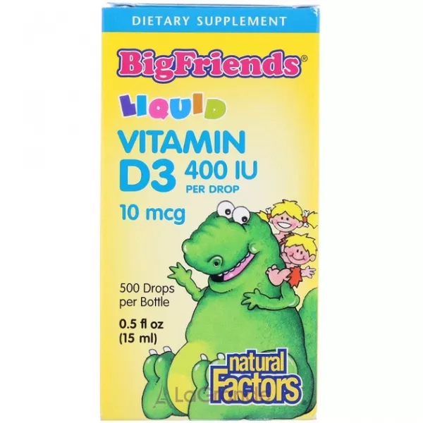 Natural Factors Big Friends Liquid Vitamin D3 10 mcg (400 IU) ĳ������ ������� ��� ���� 