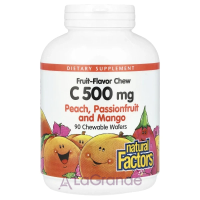 Natural Factors Vitamin C 500 mg Peach Passionfruit And Mango ����������� �������� � ��������� C, �� ������ �������, �������� � �����