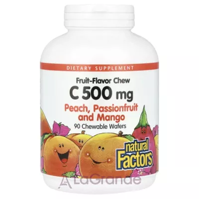 Natural Factors Vitamin C 500 mg Peach Passionfruit And Mango ����������� �������� � ��������� C, �� ������ �������, �������� � �����