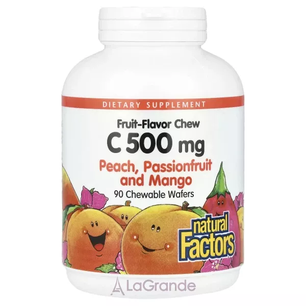 Natural Factors Vitamin C 500 mg Peach Passionfruit And Mango �������� �������� � ������� C, � ������ �������, ������ �� �����