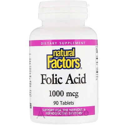 Natural Factors Folic Acid 1000 m�g ����������� ������� 
