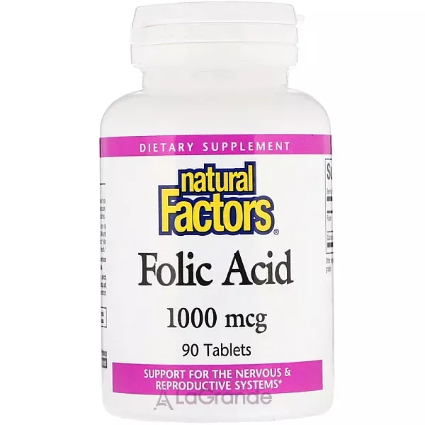 Natural Factors Folic Acid 1000 m�g ĳ������ ������� 