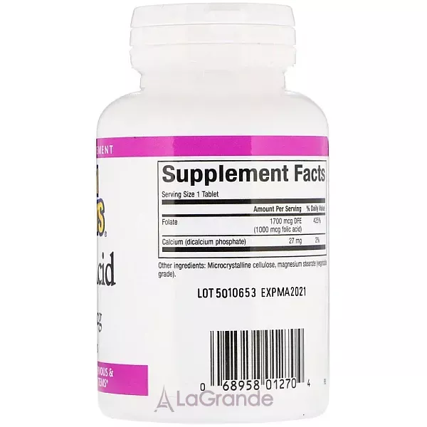 Natural Factors Folic Acid 1000 m�g ĳ������ ������� 