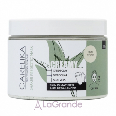 Carelika Creamy Shaker Prebiotic Mask Green Clay ������� �����-������ ��� ������� �� ����� ��������� �� ������� ������