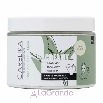 Carelika Creamy Shaker Prebiotic Mask Green Clay ������� �����-������ ��� ������� �� ����� ��������� �� ������� ������