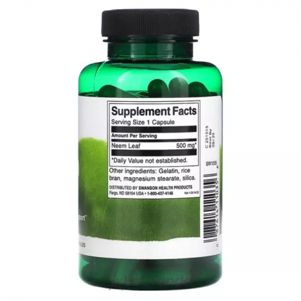 Swanson Neem Leaf 500 mg ����������� ������� ��� ������������ �������� ��������� 