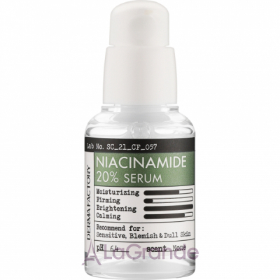 Derma Factory Niacinamide 20% Serum ����������� ��������� ��� ������� � ����������� 20%