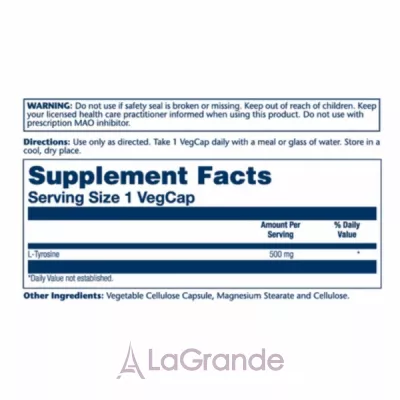 Solaray L-Tyrosine 500 mg ĳ������ ������� 