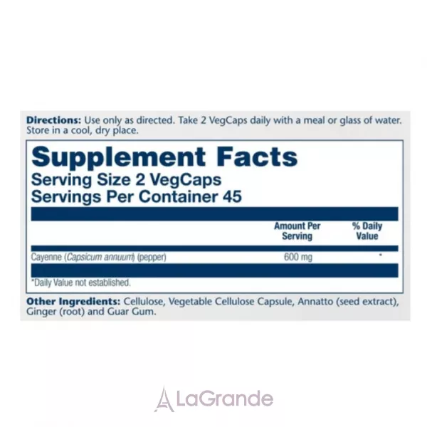 Solaray Cool Cayenne Pepper 40,000 HU 600mg ����������� ������� 