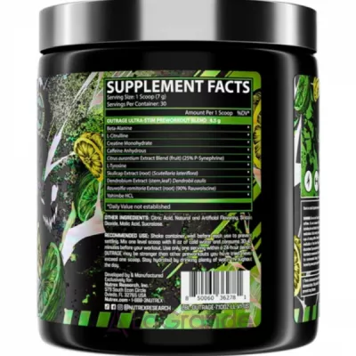 Nutrex Research Outrage High-Stim Pre-Workout Lemon Lime ����������������� �������� 