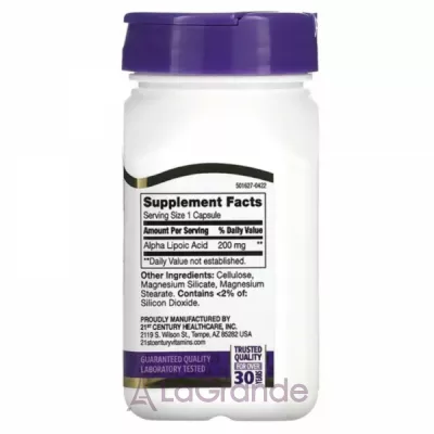 21st Century Alpha Lipoic Acid 200 mg ĳ������ ������� 