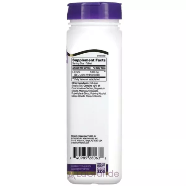 21st Century L-Lysine 1000 mg ĳ������ ������� 