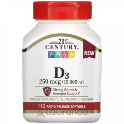 21st Century Vitamin D3 250 mcg (10,000 IU) ����������� ������� 