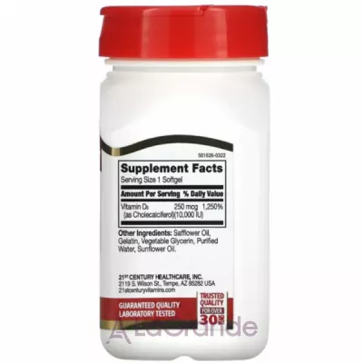 21st Century Vitamin D3 250 mcg (10,000 IU) ����������� ������� 