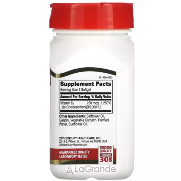 21st Century Vitamin D3 250 mcg (10,000 IU) ĳ������ ������� 